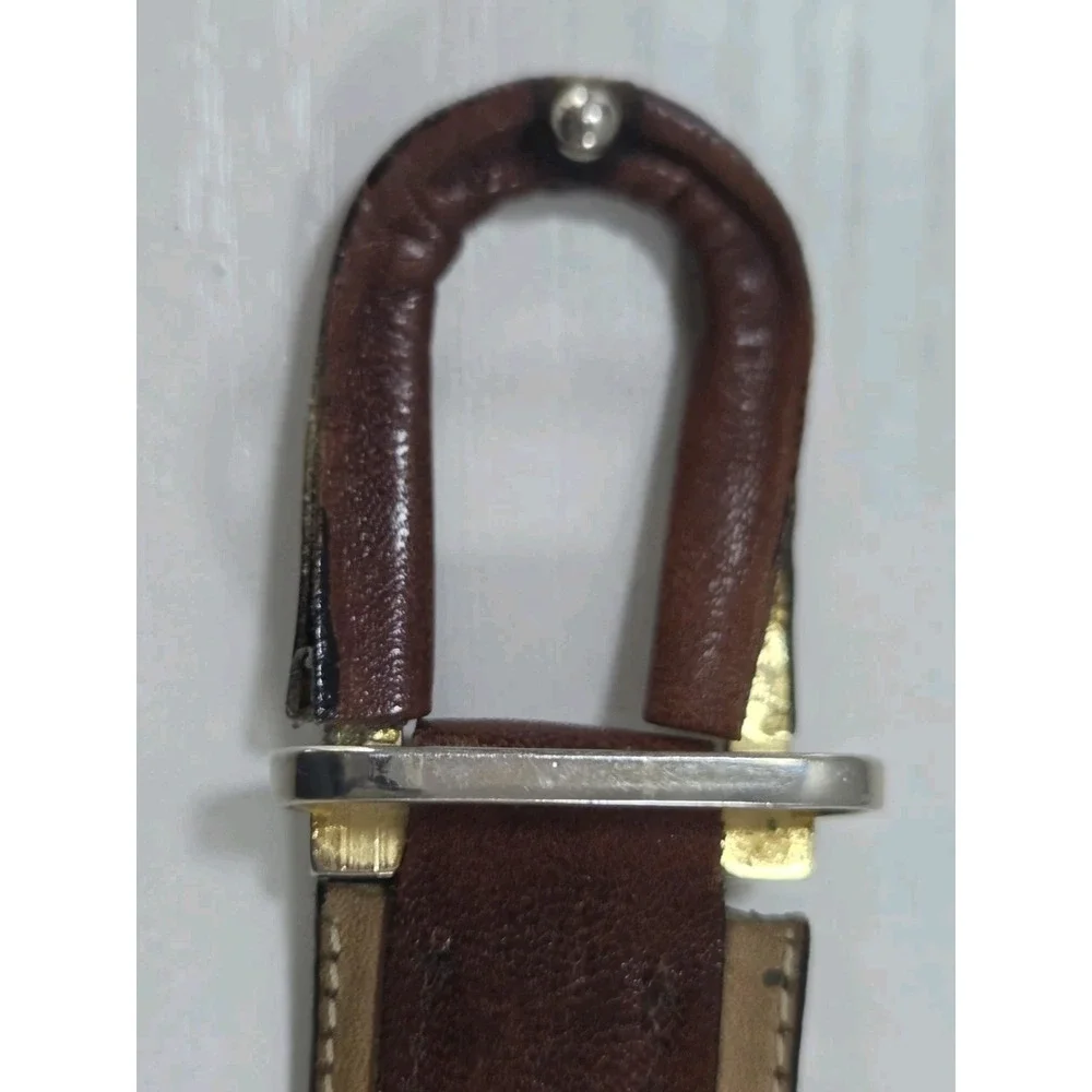 Vintage Stamped Christian Dior Aniline Leather Belt Brown 40 L, 1